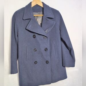 Vintage J. Percy USA Sz 6 Marino Merino Wool Classic Navy Peacoat